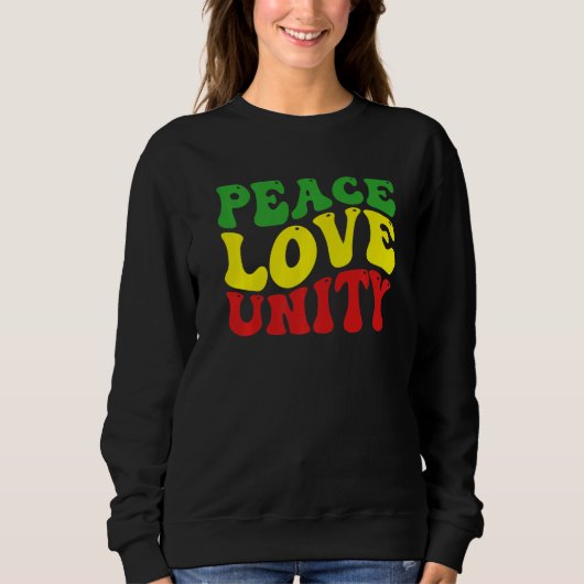 Peace Love Unity Reggae Roots Jamaica Rasta Reggae Trui (Voorkant)