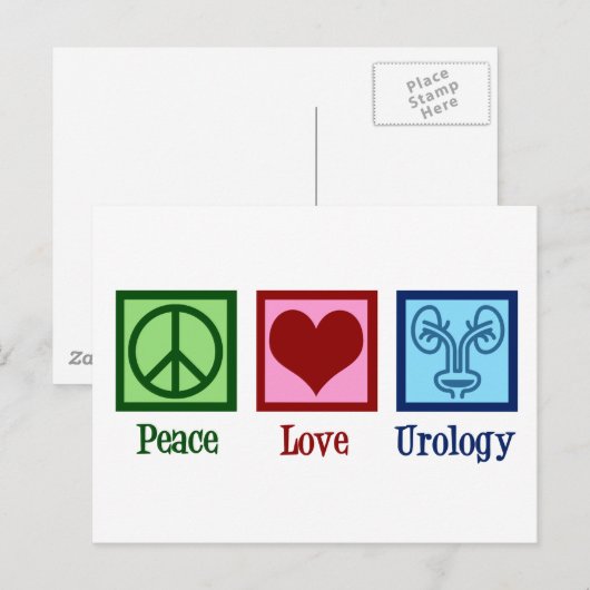 Peace Love Urology Briefkaart (Voorkant / Achterkant)