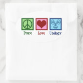 Peace Love Urology Kantoor Cute Urologist Ovale Sticker (Tas)