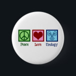 Peace Love Urology Ronde Button 5,7 Cm<br><div class="desc">Peace Love Urology. Een coole uroloog cadeau voor een uroloog of verpleegster met een vredelievend teken,  hart en afbeelding van een blaas. Cadeaus van de grote afdeling urologie.</div>