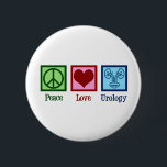 Peace Love Urology Ronde Button 5,7 Cm<br><div class="desc">Peace Love Urology. Een coole uroloog cadeau voor een uroloog of verpleegster met een vredelievend teken,  hart en afbeelding van een blaas. Cadeaus van de grote afdeling urologie.</div>