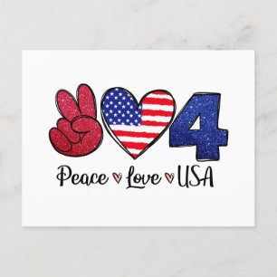 Peace Love USA, op 4 juli Briefkaart