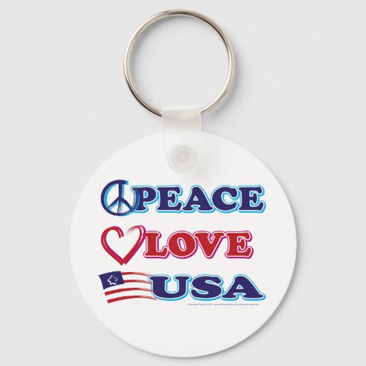 Peace-Love-USA Sleutelhanger (Voorkant)