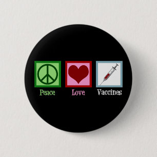 Peace Love Vaccines Cute Pro Vaccination Ronde Button 5,7 Cm