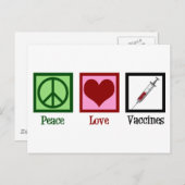 Peace Love Vaccins Briefkaart (Voorkant / Achterkant)