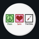Peace Love Vaccins Magneet<br><div class="desc">Peace Love Vaccines Pro Vaccination gift voor een kinderarts die de immuniteit van kuddes met vaccinaties bevordert.</div>