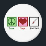 Peace Love Vaccins Magneet<br><div class="desc">Peace Love Vaccines Pro Vaccination gift voor een kinderarts die de immuniteit van kuddes met vaccinaties bevordert.</div>