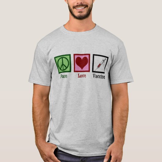Peace Love Vaccins T-shirt (Voorkant)