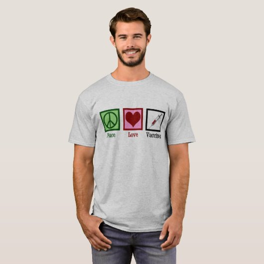Peace Love Vaccins T-shirt (Voorkant volledig)