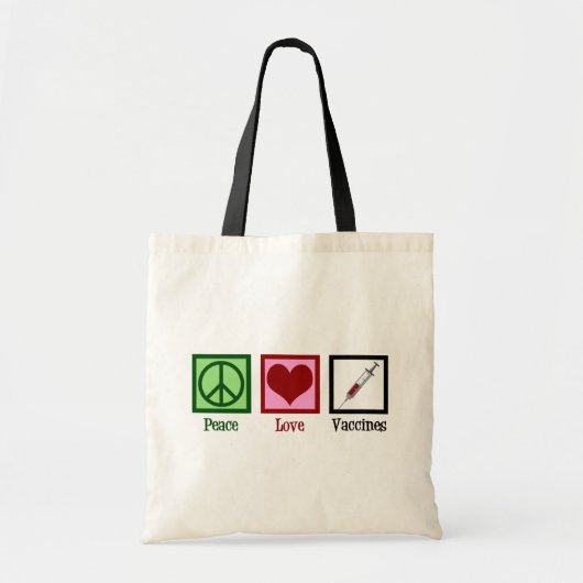 Peace Love Vaccins Tote Bag (Voorkant)
