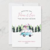 Peace & Love  Van Christmas Vakantiefoto Feestdagenkaart (Voorkant)