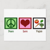 Peace Love Vegan Briefkaart (Voorkant)