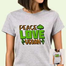 Peace Love Vegan Green Brown op