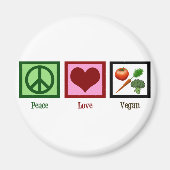 Peace Love Vegan Magneet (Voorkant)