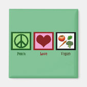 Peace Love Vegan Magneet (Voorkant)