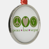 Peace Love Vegan Metalen Ornament (Rechts)