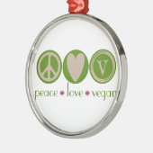 Peace Love Vegan Metalen Ornament (Links)