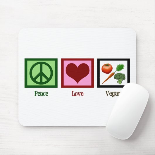 Peace Love Vegan Muismat (Met muis)