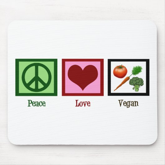 Peace Love Vegan Muismat (Voorkant)