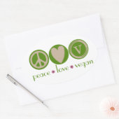 Peace Love Vegan Ovale Sticker (Envelop)
