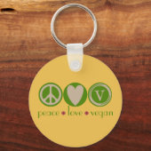 Peace Love Vegan Sleutelhanger (Voorkant)
