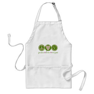 Peace Love Vegan Standaard Schort