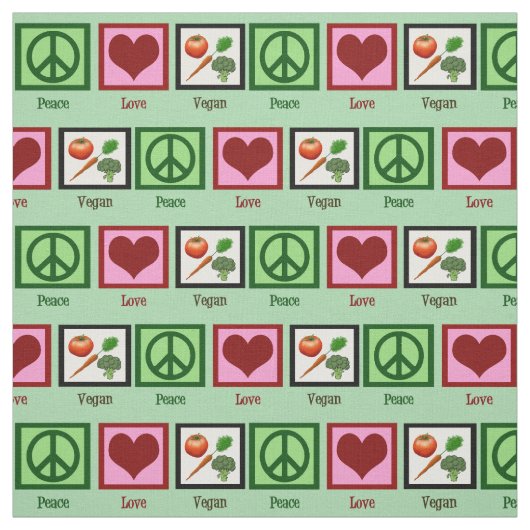 Peace Love Vegan Stof (Swatch)