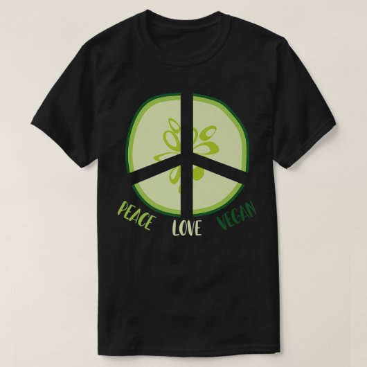 Peace Love Vegan T-shirt (Design voorkant)