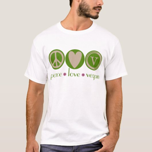 Peace Love Vegan T-shirt (Voorkant)
