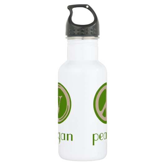 Peace Love Vegan Waterfles (Achterkant)