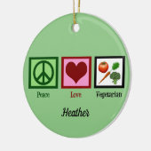 Peace Love Vegetarian Green Monogram Kerstmis Keramisch Ornament (Links)