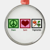 Peace Love Vegetarian Metalen Ornament (Voorkant)