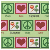 Peace Love Vegetarian Stof (Close Up)