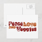 Peace Love Veggies Briefkaart (Voorkant / Achterkant)