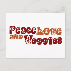 Peace Love Veggies Briefkaart