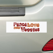 Peace Love Veggies Bumpersticker (Op auto)