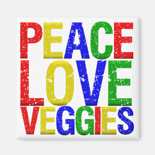 Peace Love Veggies Magneet