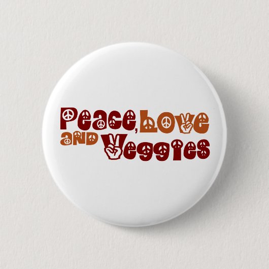 Peace Love Veggies Ronde Button 5,7 Cm (Voorkant)