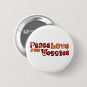 Peace Love Veggies Ronde Button 5,7 Cm (Voorkant /achterkant)