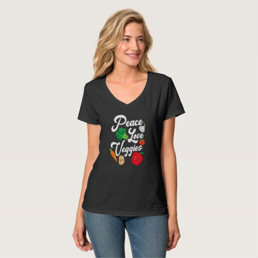Peace Love Veggies T-shirt (Voorkant volledig)