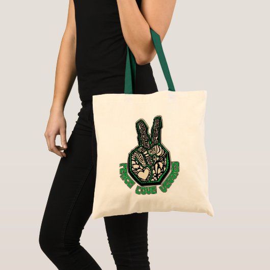 Peace Love Veggies Tote Bag (Voorkant (product))