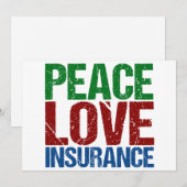 Peace Love Verzekeringsmaatschappij Feestdagenkaart (Voorkant / Achterkant)