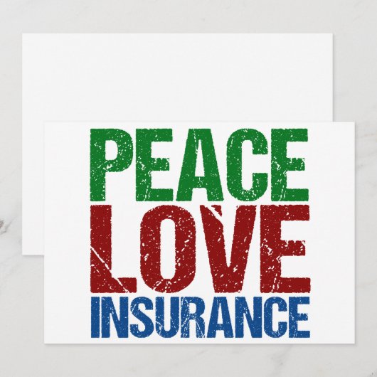 Peace Love Verzekeringsmaatschappij Feestdagenkaart (Voorkant / Achterkant)