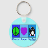 Peace Love Vet Tech Sleutelhanger (Voorkant)