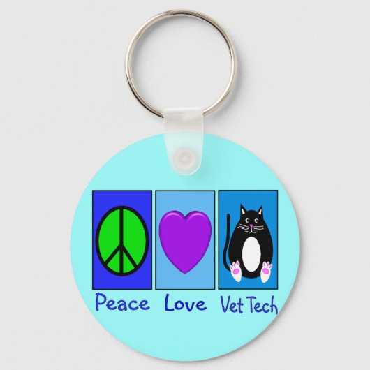 Peace Love Vet Tech Sleutelhanger (Voorkant)