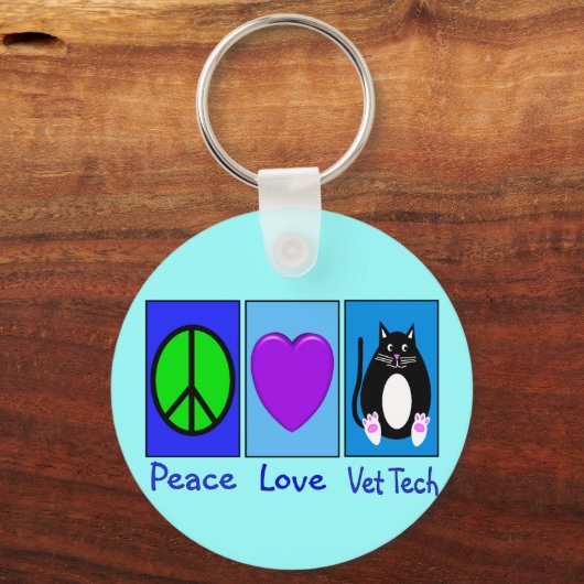 Peace Love Vet Tech Sleutelhanger (Voorkant)