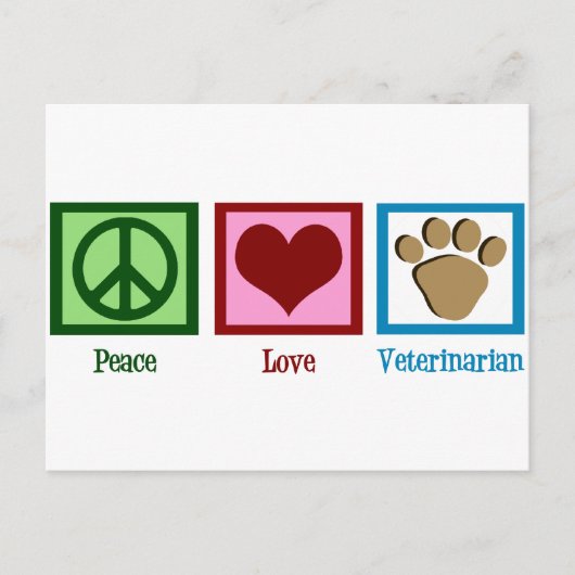 Peace Love Veterinarian Briefkaart (Voorkant)