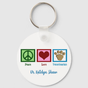 Peace Love Veterinarian Sleutelhanger