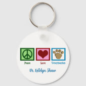 Peace Love Veterinarian Sleutelhanger (Achterkant)