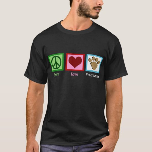Peace Love Veterinarian T-shirt (Voorkant)